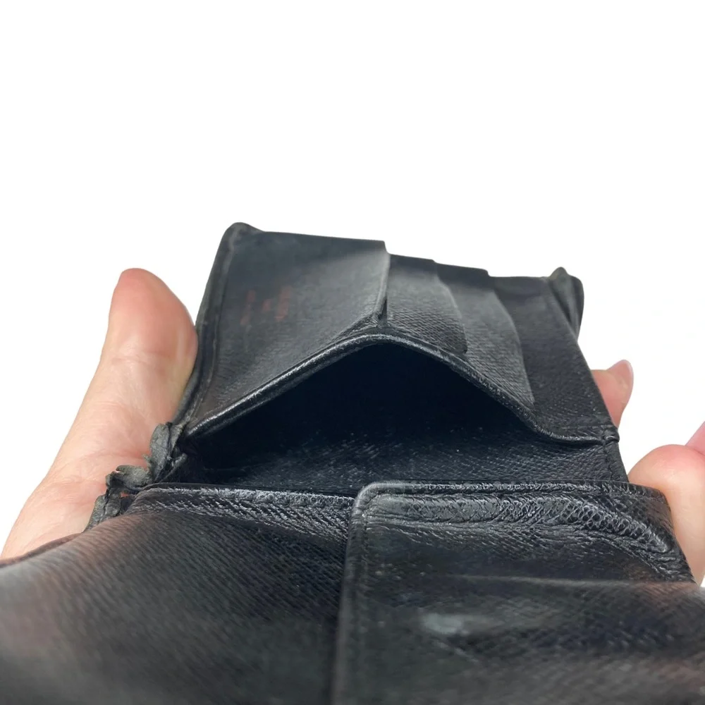 Authentic Louis Vuitton Black Epi Leather Men’s Unisex Bifold Marco Wallet_12